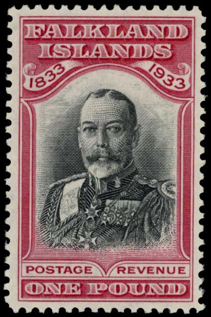 1933 Centenary £1 black and carmine,...