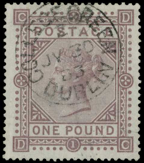 1867-83 Wmk Anchor £1 brown-lilac Plate 1 (DC)...