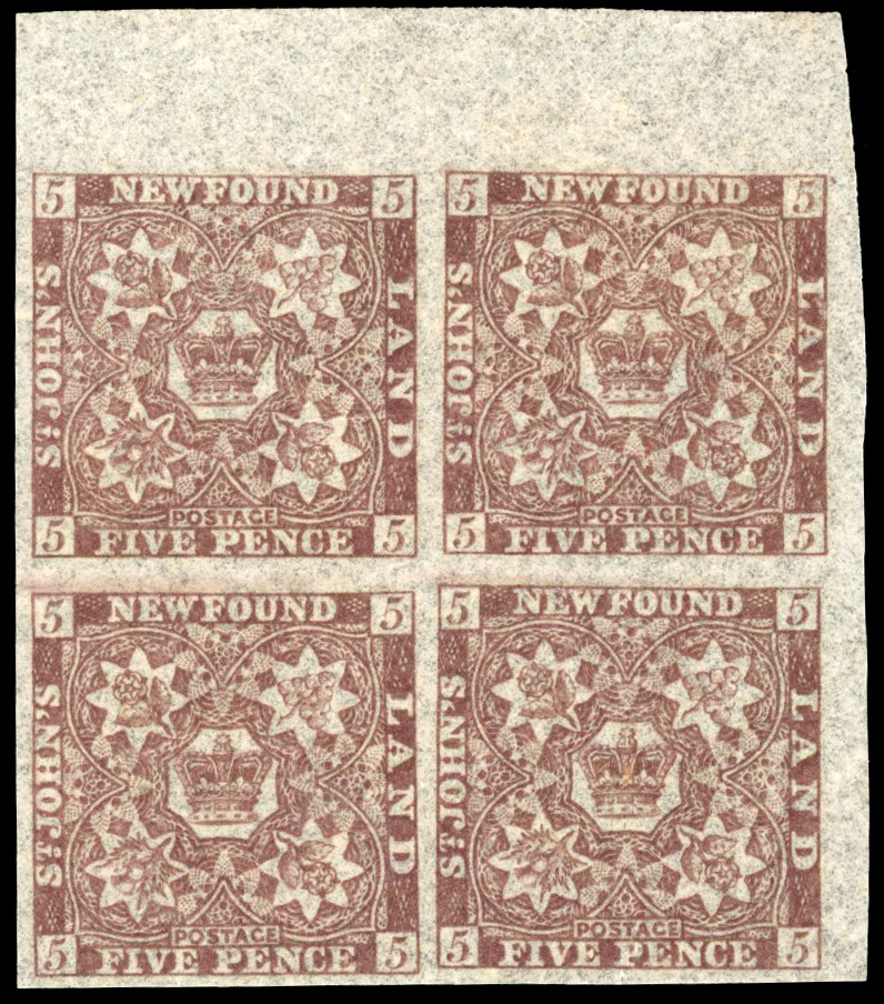 Newfoundland SG 19 mint block of four