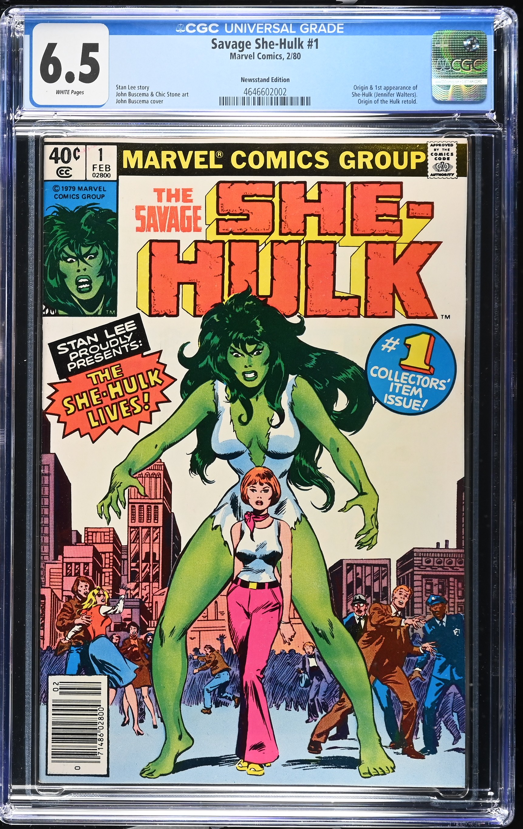 The Savage She-Hulk #1 CGC 6.5 1st Appearance of She-Hulk (Marvel Comics, 1979) Newsstand Edition White Pages