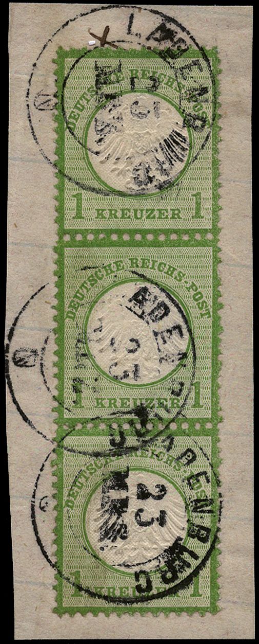 1872 (1 Jan-Apr) 1k yellow-green (SG 8)...