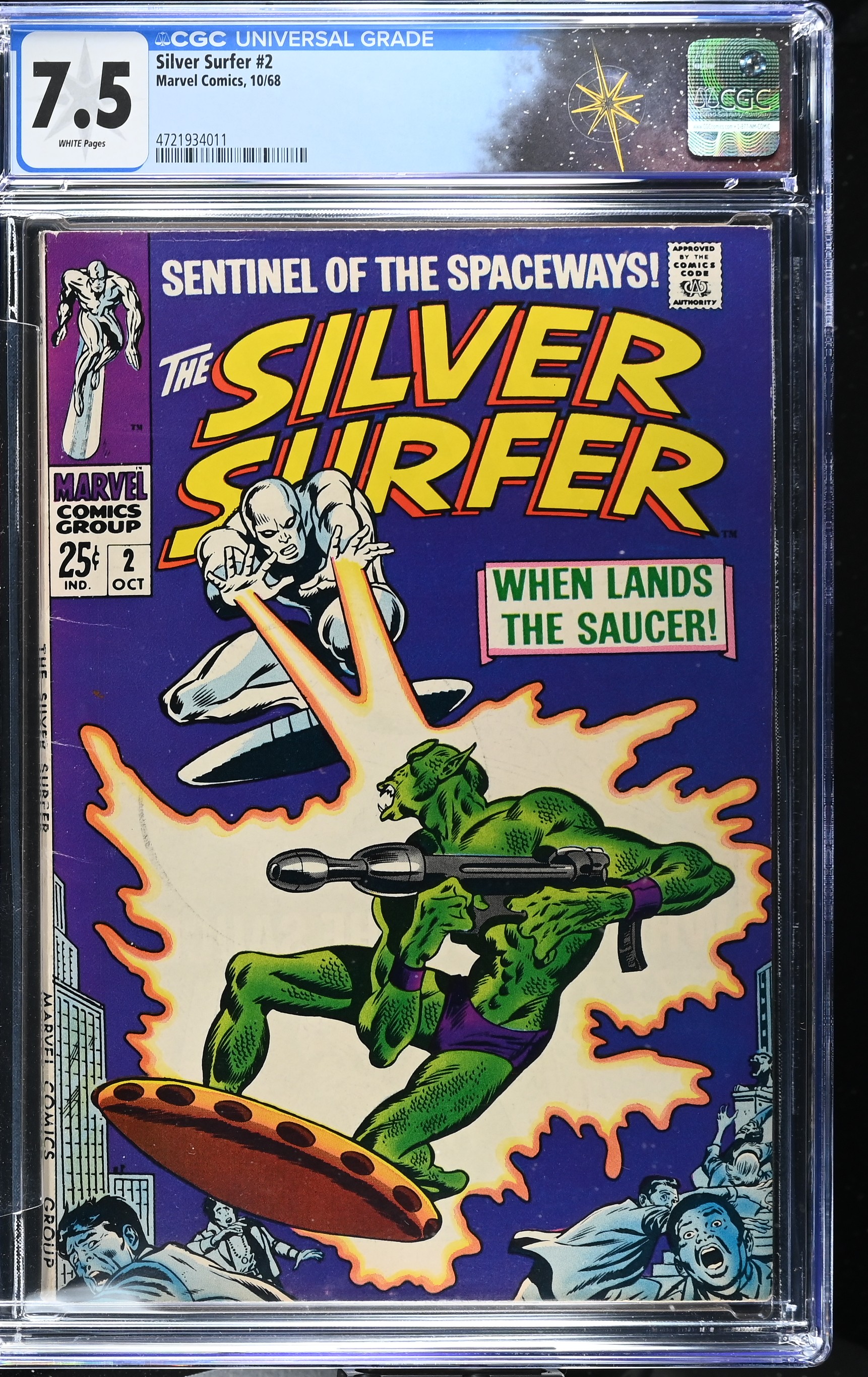 Silver Surfer #2 CGC 7.5 1st Appearance of the Brotherhood of Badoon (Marvel Comics, 1968) White Pages
