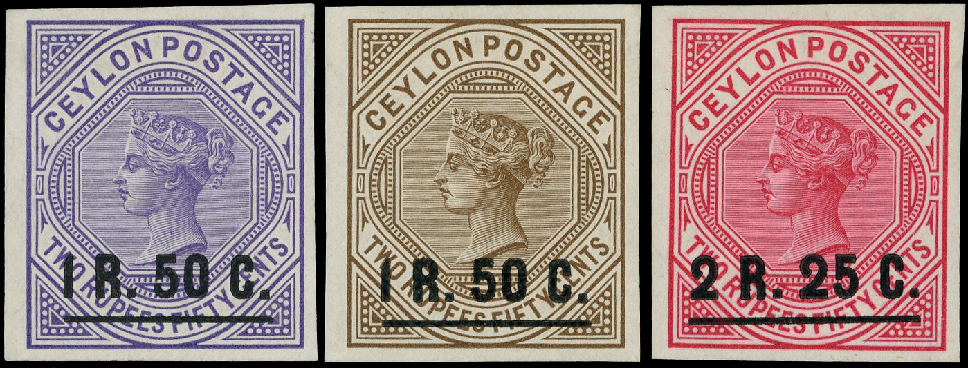 Ceylon SG 254-5 Colour Trials
