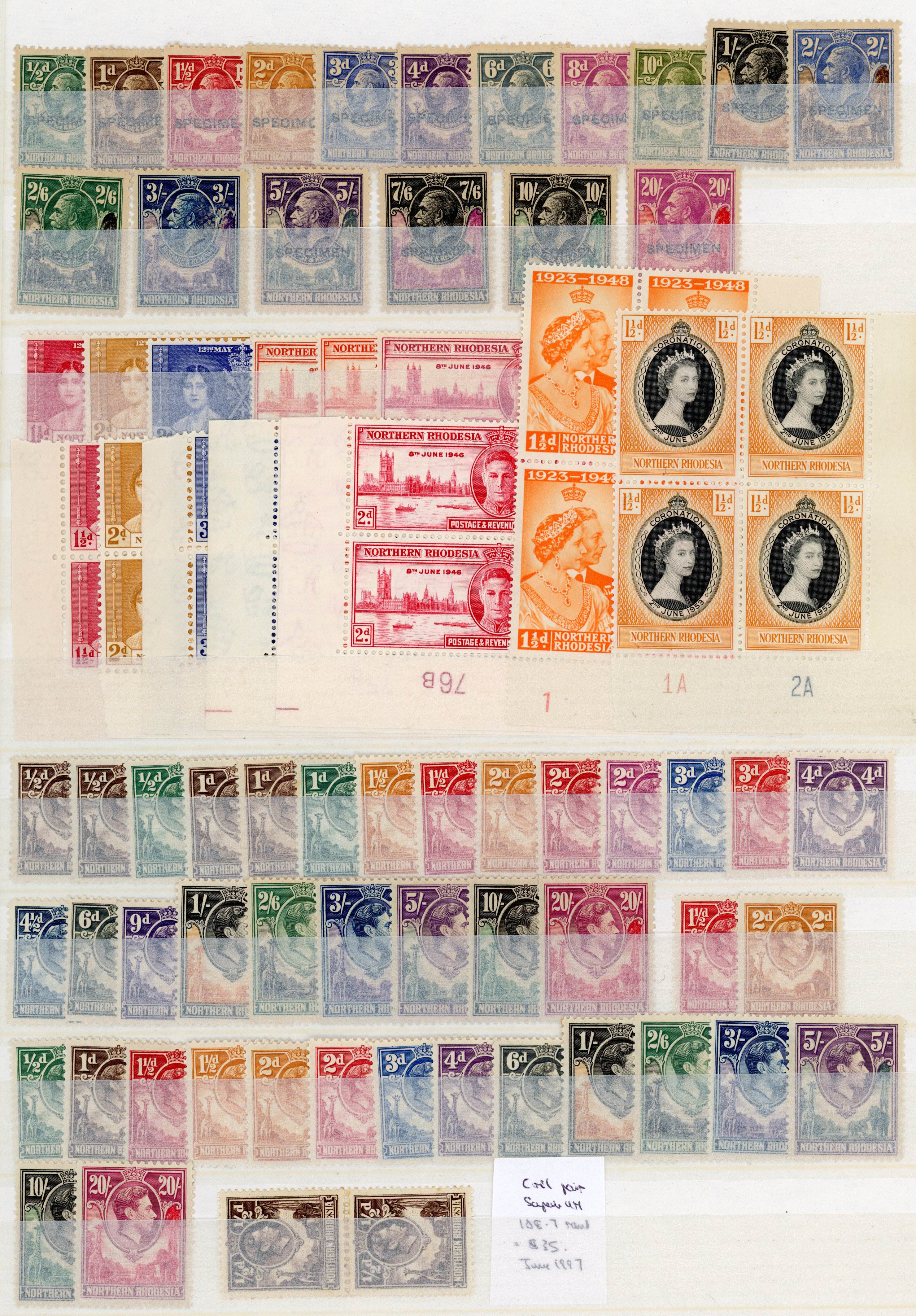 Northern Rhodesia collection mint