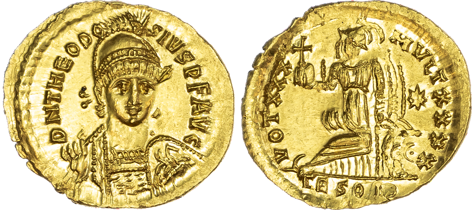 Theodosius II (AD 402-450) AV Solidus, Thessalonica, AD 430-440, 4.40g.
