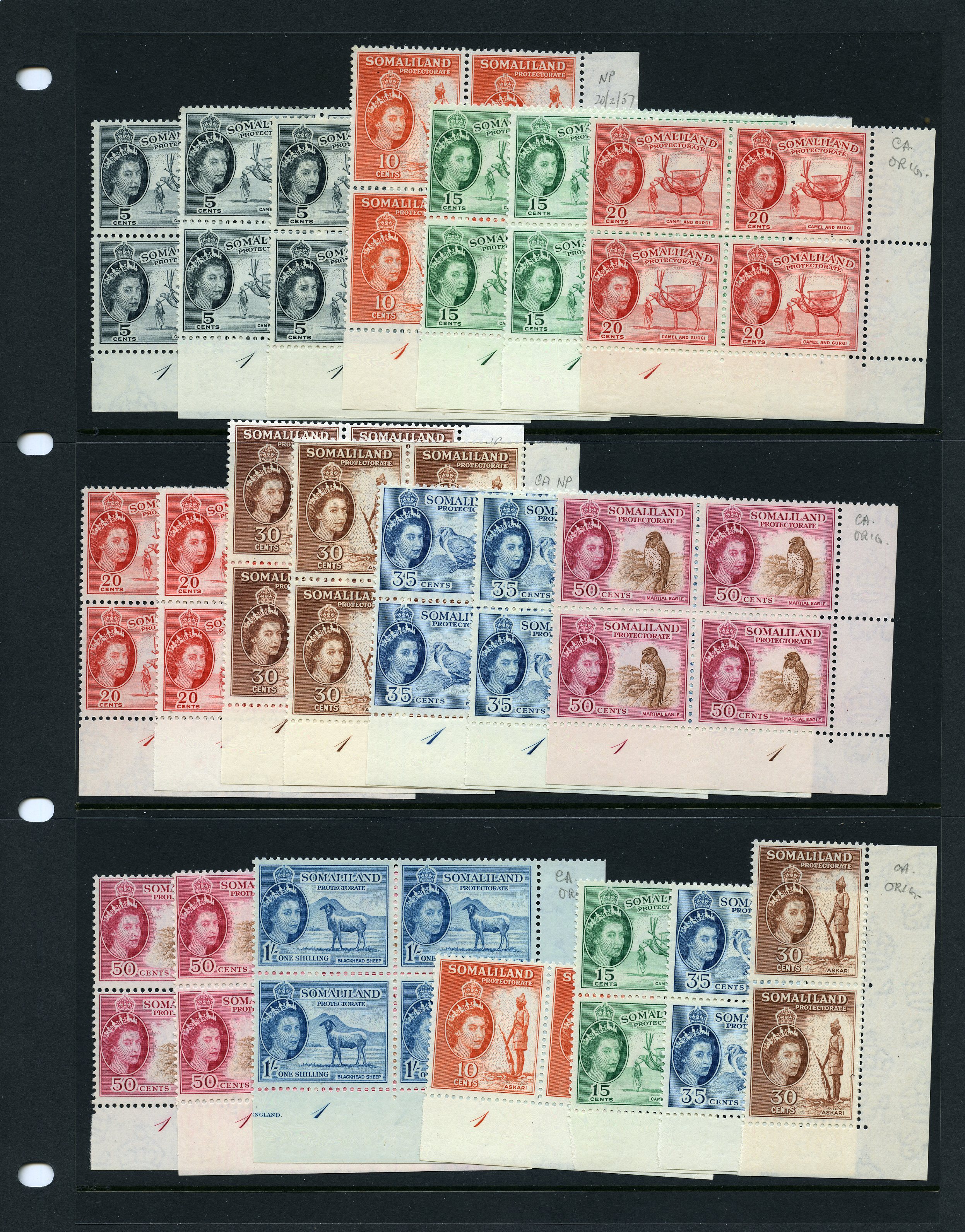 1953-8 Plate blocks (17), unmounted o.g.,...