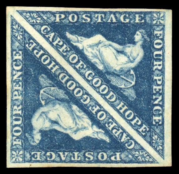 Cape of Good Hope SG 19 1863 4d deep blue pair mint