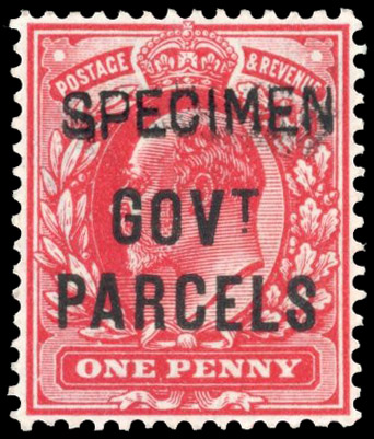 GB SG O74s Government Parcels 1902 1d scarlet SPECIMEN