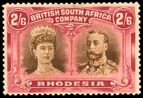 RSC E 2s6d deep brown and brown-lake, #2 gash in ear mint