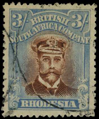 1918-21 3/- Head Die IIIB, perf 14, toned...