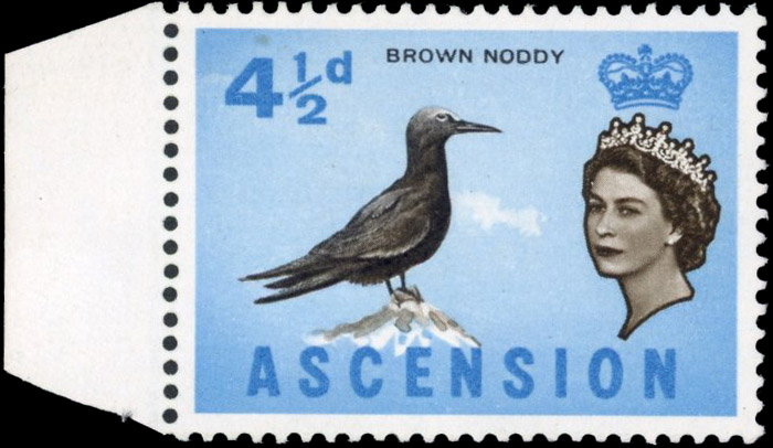 Ascension 1963 4½d Brown Noddy wmk inverted SG 74w mint