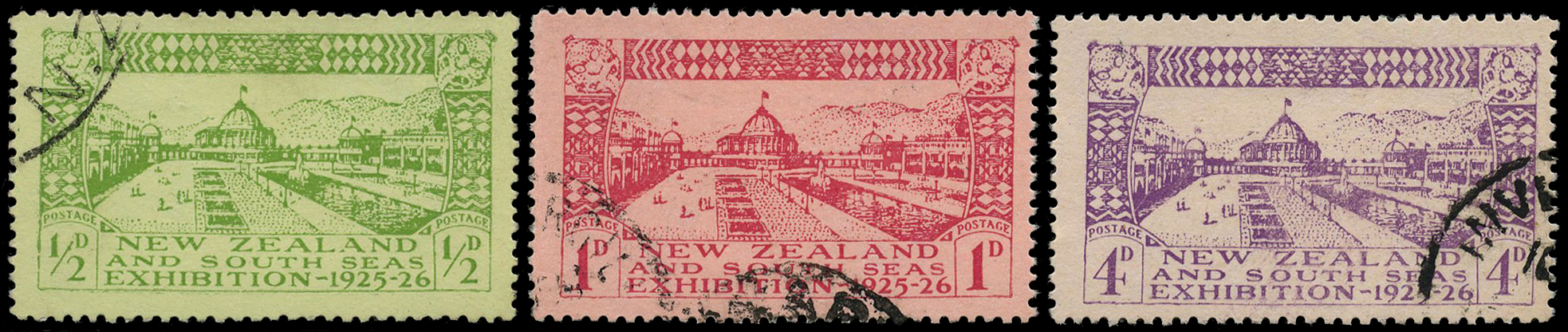 1925 Dunedin Exhibition set of three,...