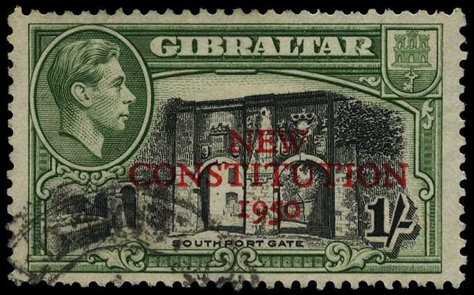 1950 New Constitution 1/-, CDS-used, R9/4...