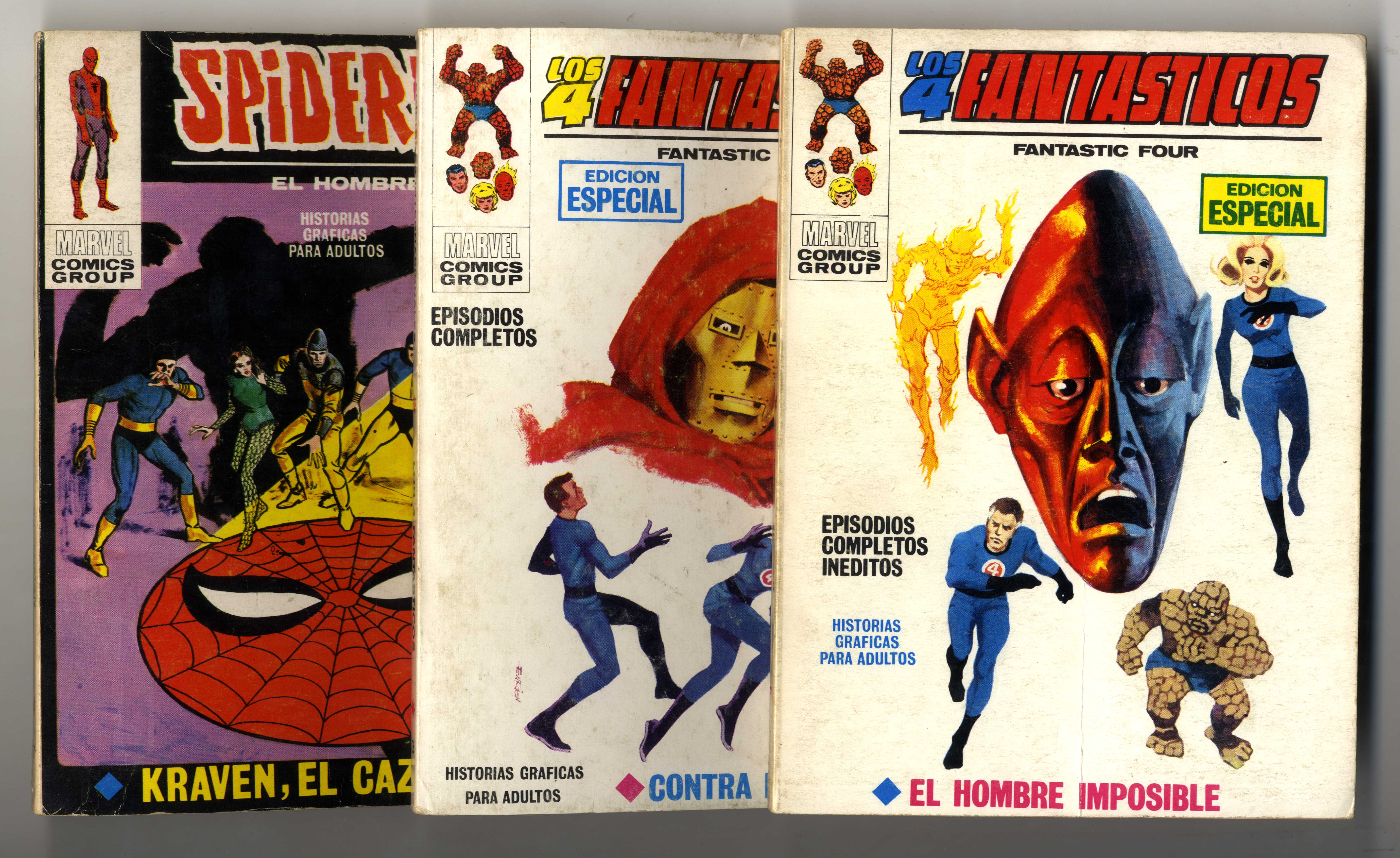 Los 4 Fantasticios and Spiderman Spanish Reprint Books (Marvel Comics, 1969-71) Bundle of 5