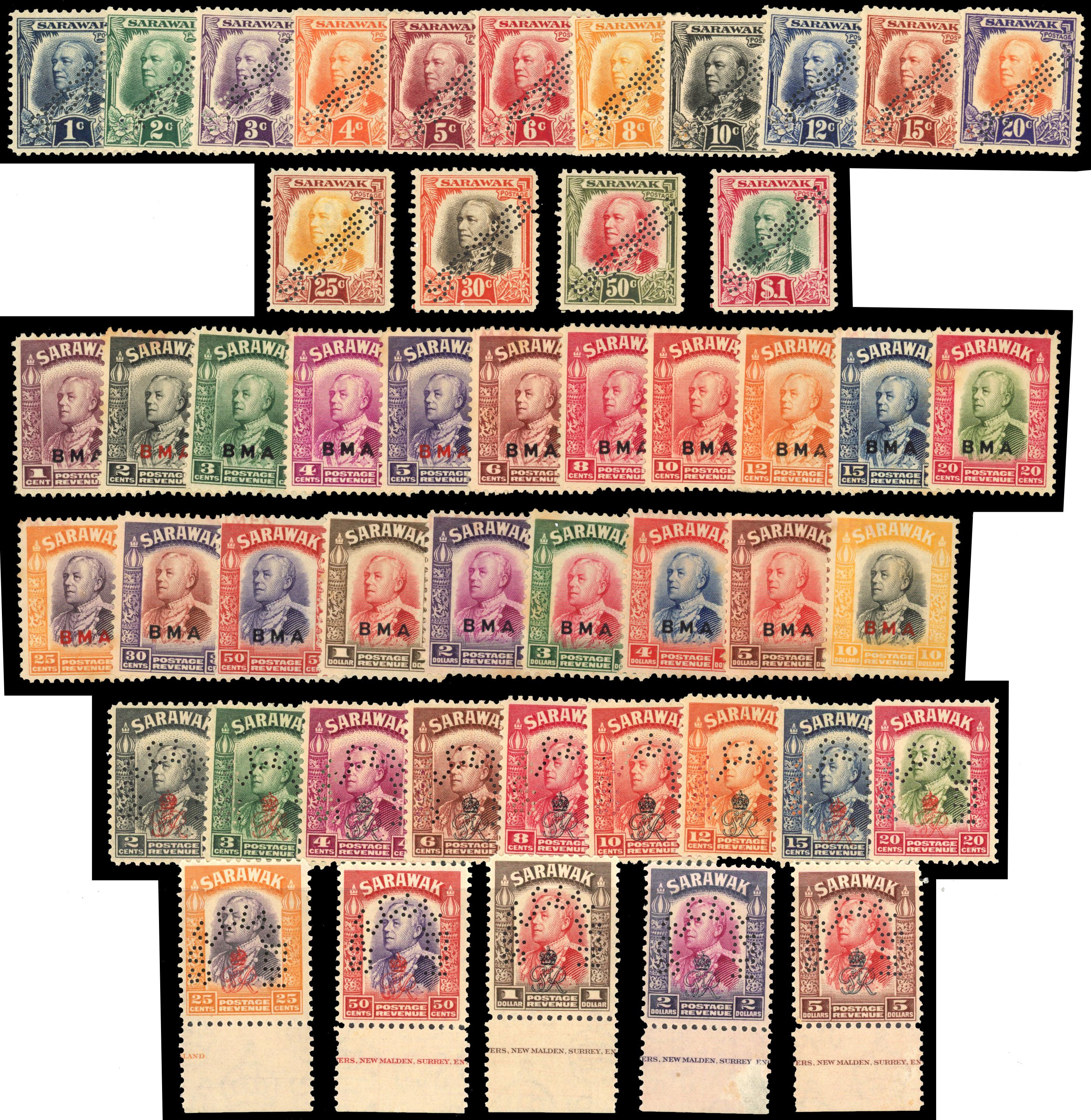 Sarawak SG 91s/164s Specimen group