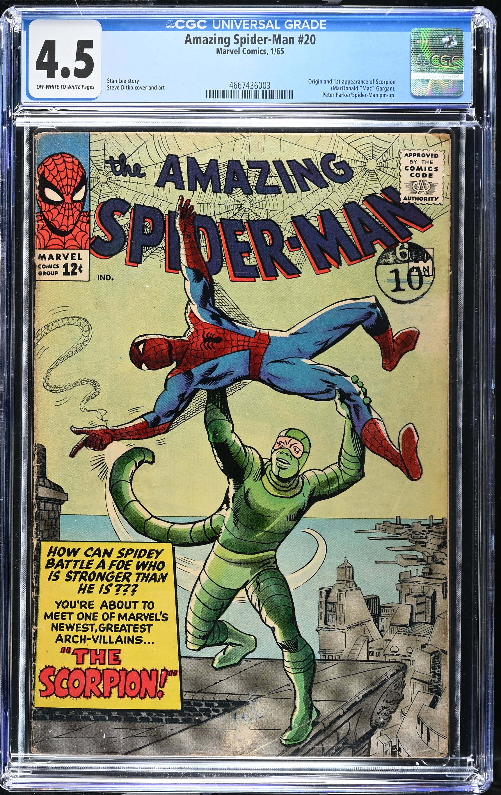 Amazing Spider-Man #20 (Marvel Comics 1965) CGC 4.5 First Scorpion