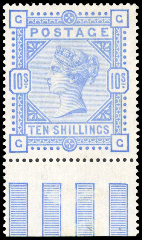 GB 1883-4 10s pale ultramarine SG 183a mint