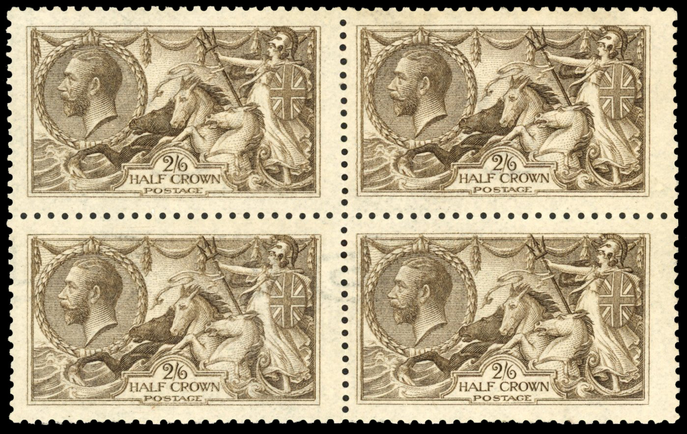 GB SG 408wi 1915 DLR 2s6d sepia variety watermark inverted