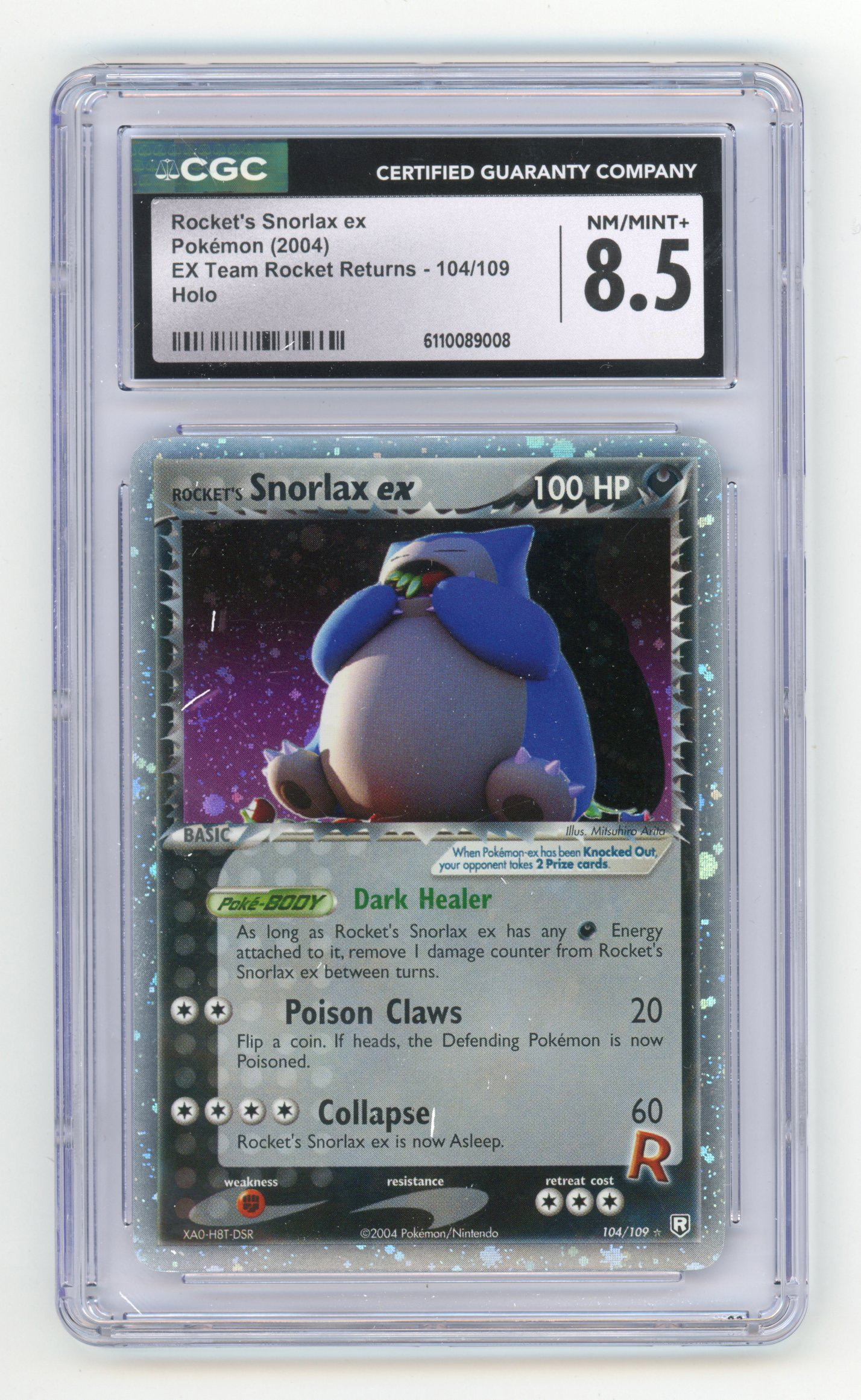 CGC 8.5 Rocket's Snorlax ex #104 Holo - EX Team Rocket Returns