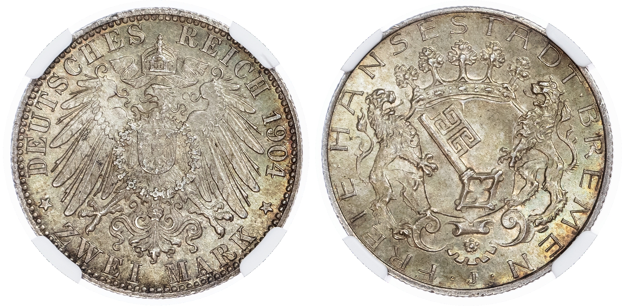 Germany, States, Bremen. Free City AR 2 Marks. 1904J. 