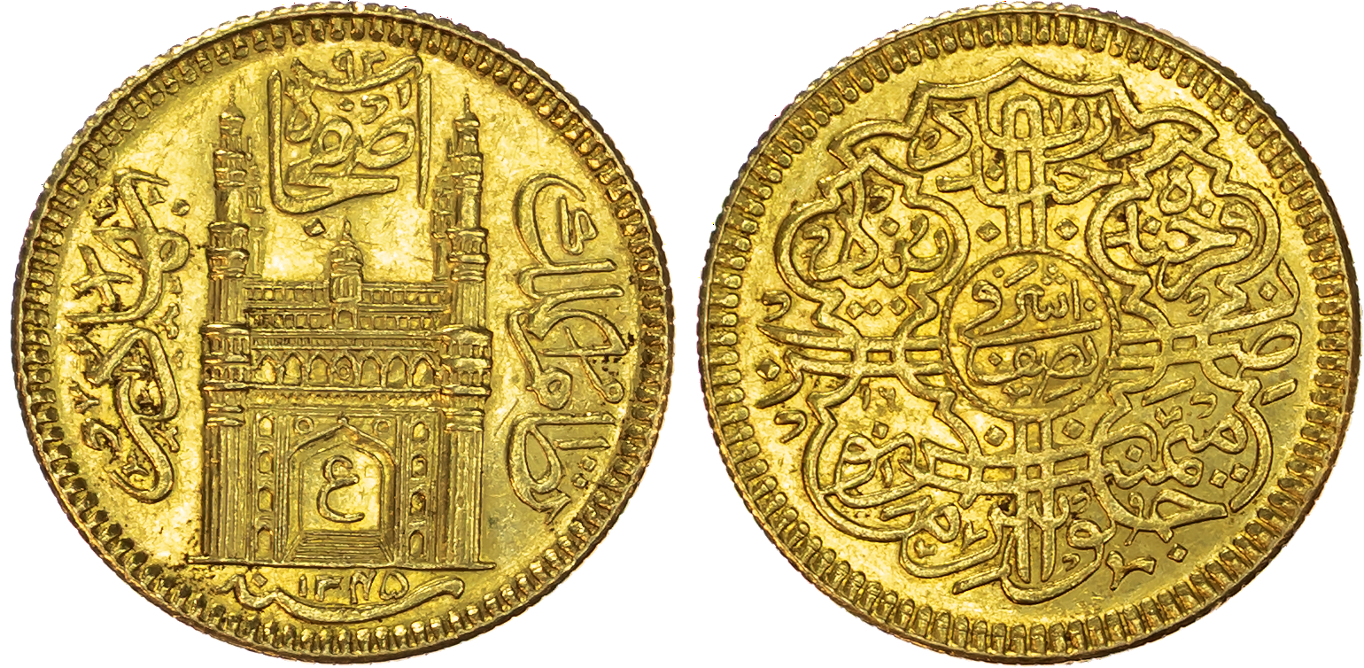 India, Hyderabad, Mir Usman Ali Khan (AH 1329-1367 / 1911-1948 AD), gold Half Ashrafi