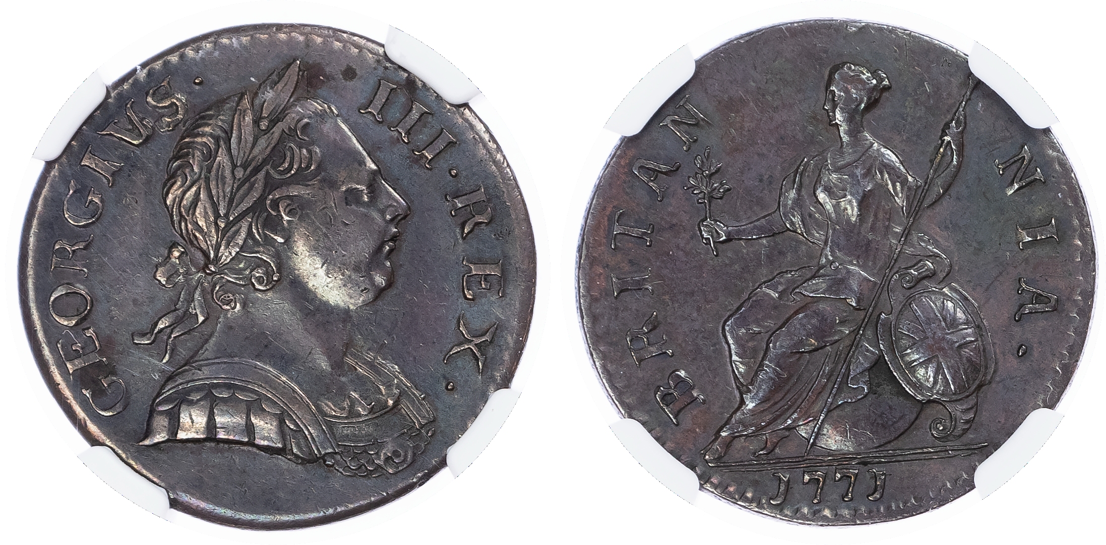 Great Britain. George III CU Halfpenny. 1771. 