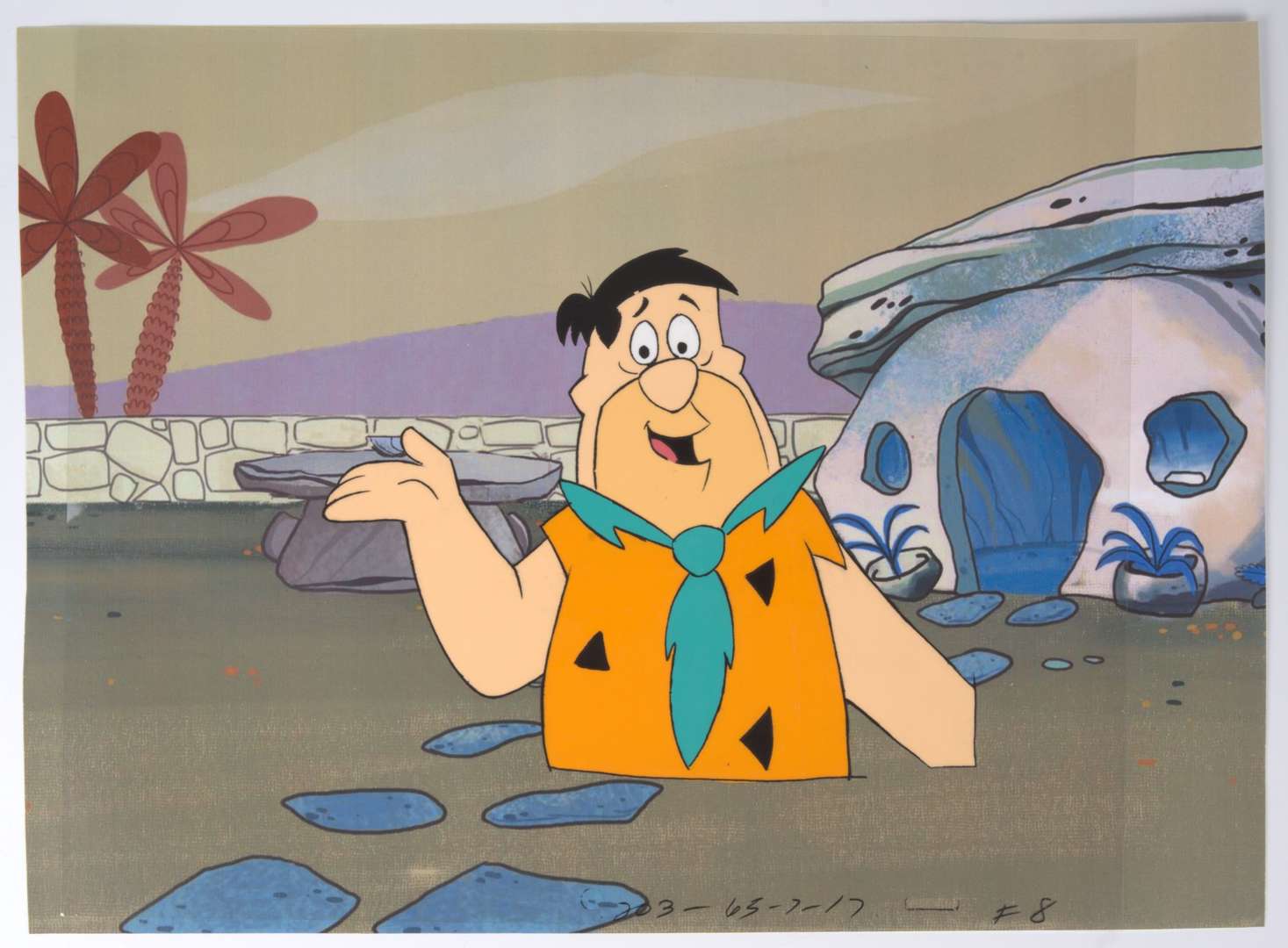 The Flintstones Original Hand Painted Fred Flintstone Production Cel (Hanna Barbera, 1960-66) Total 2