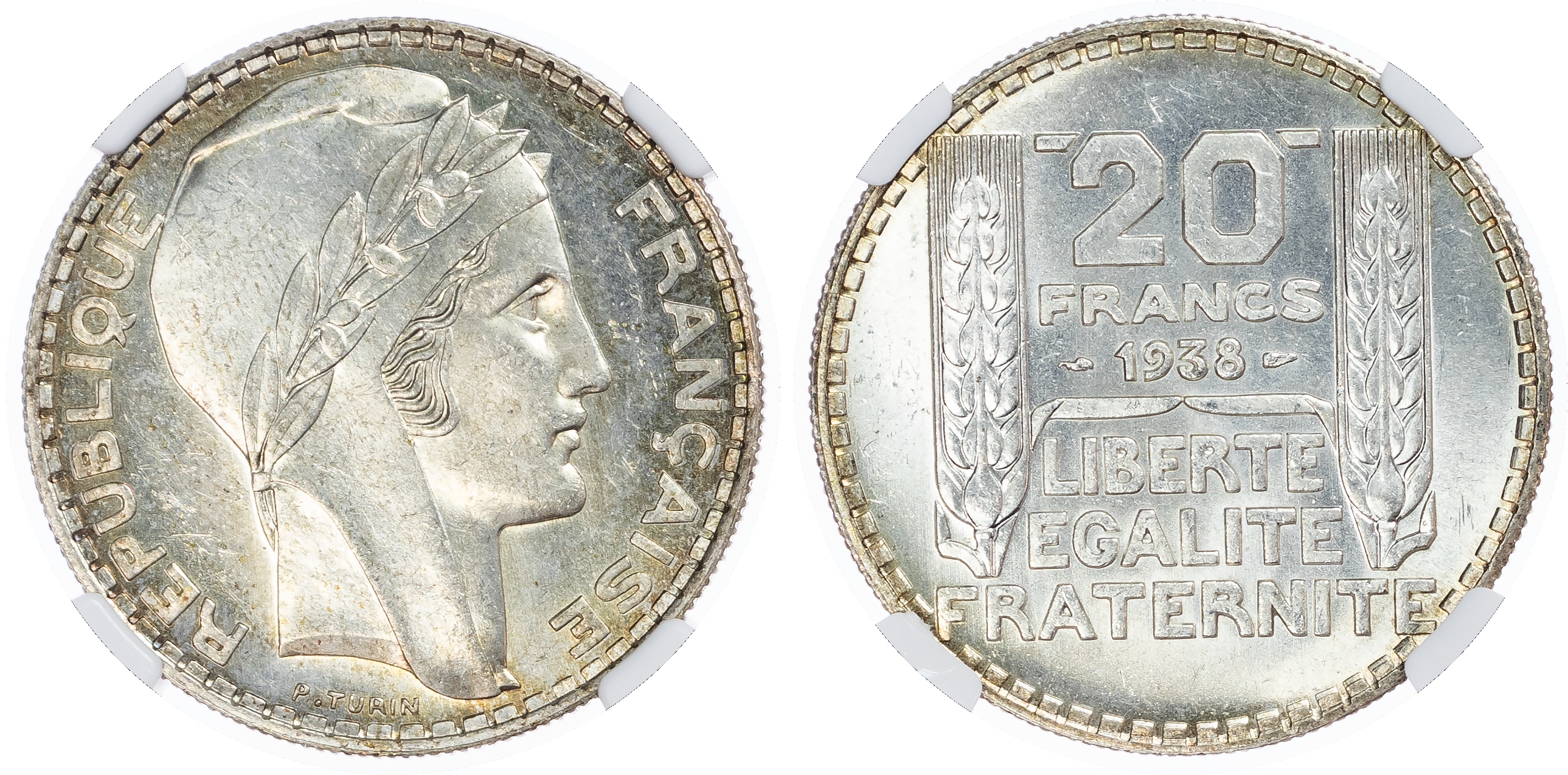 France. Third Republic AR 20 Francs. 1938. 
