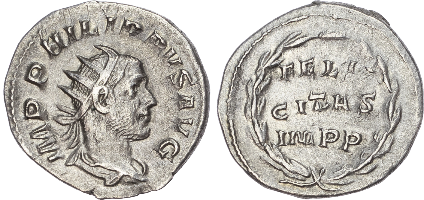 Philip I (AD 244-249) AR Antoninianus, Rome, Celebrating the 1000th anniversary of Rome, AD 249, 3.50g.