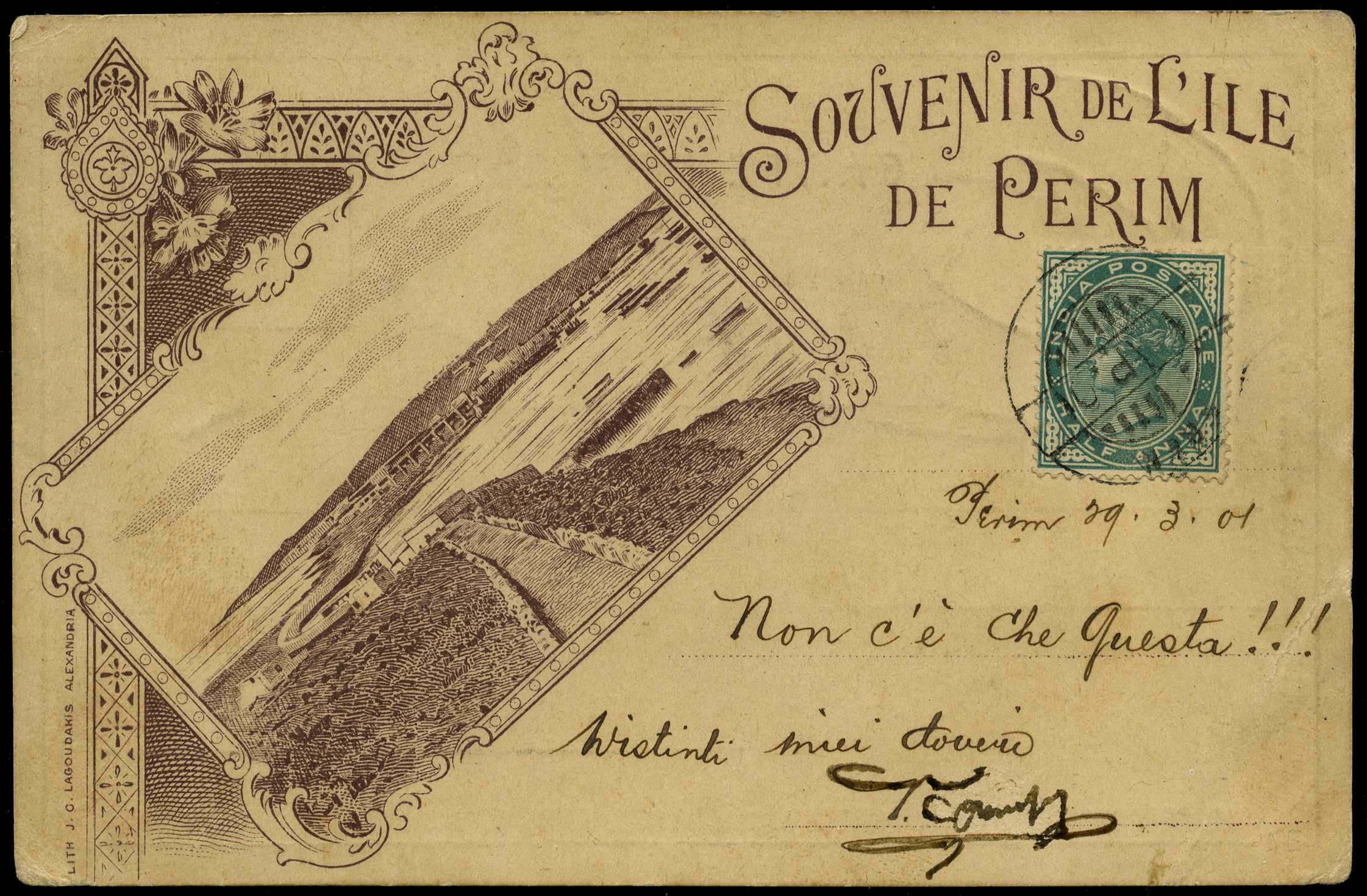 POSTAL HISTORY: Illustrated postcard from...