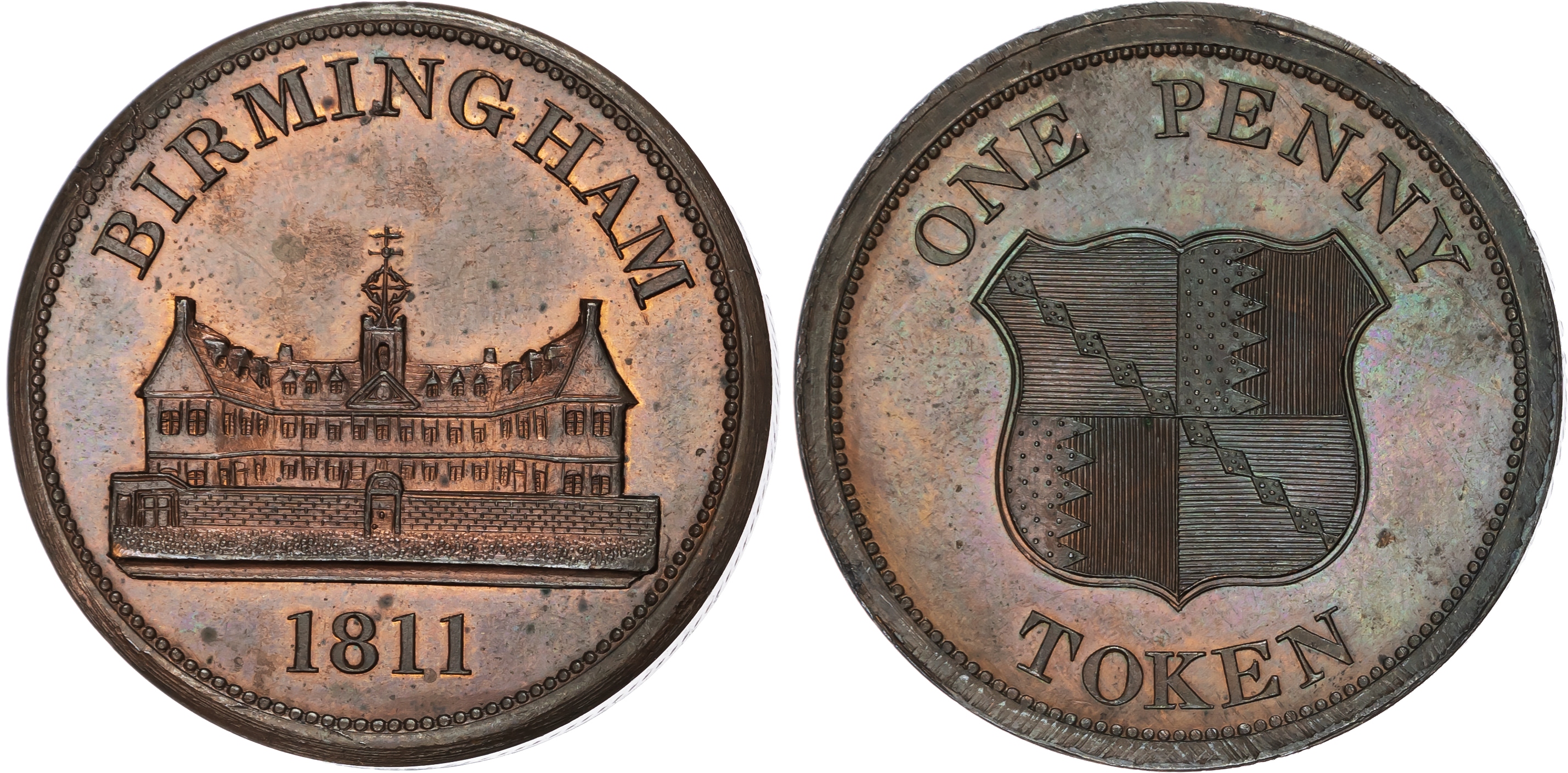 BIRMINGHAM, Warks. Workhouse PATTERN PROOF Penny 1811, Another but edge with central diagonal milling, 34mm/24…