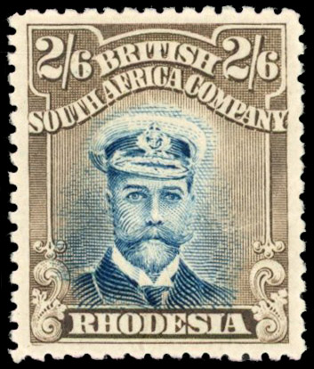 Rhodesia 2/6d SG 236a pale blue and drab-brown mint