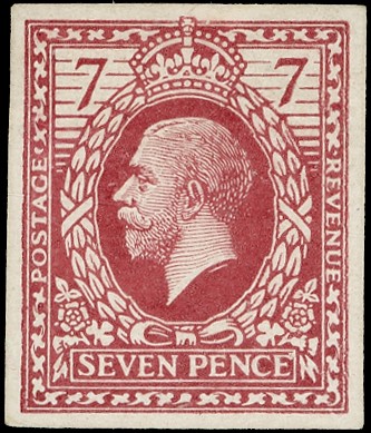 Great Britain 1913 7d Eve's Wreath design colour essay