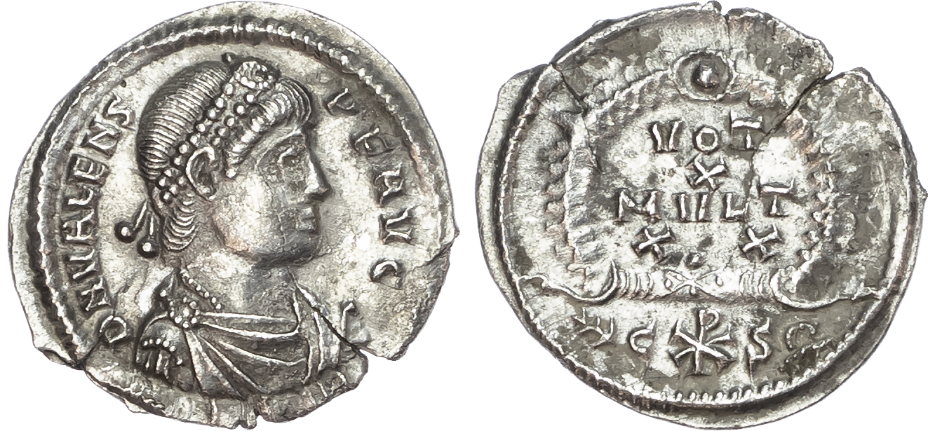 Valens (AD 364-378) AR Siliqua, Constantinople, AD 367-378, 1.92g.