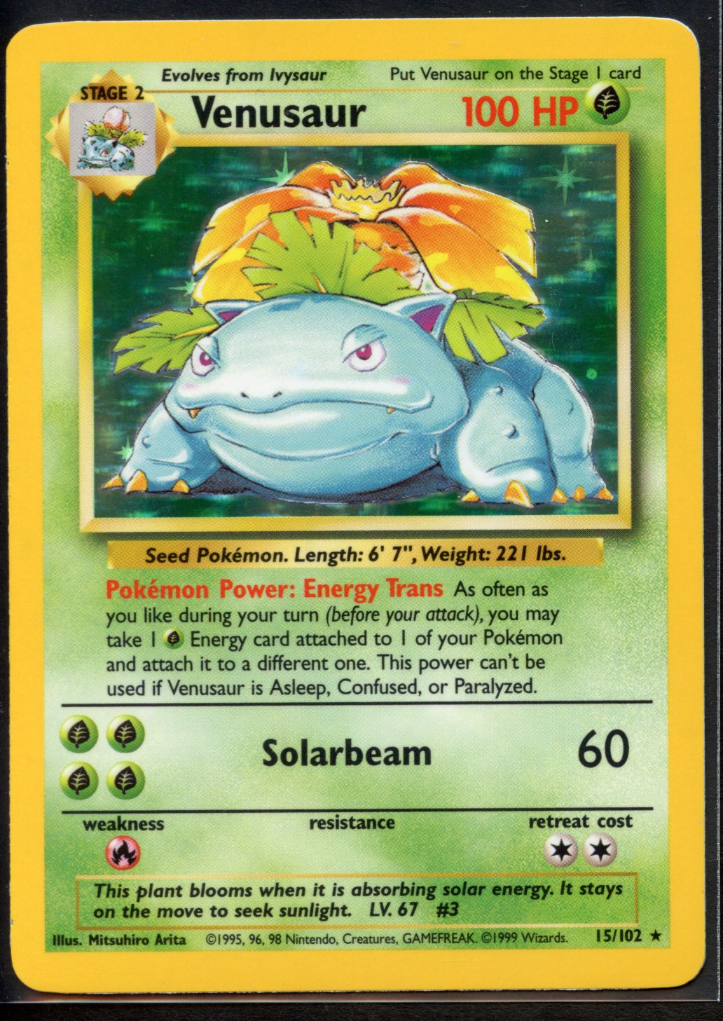 Venusaur Holo #15/102 - Base Set (Ungraded) - Near Mint