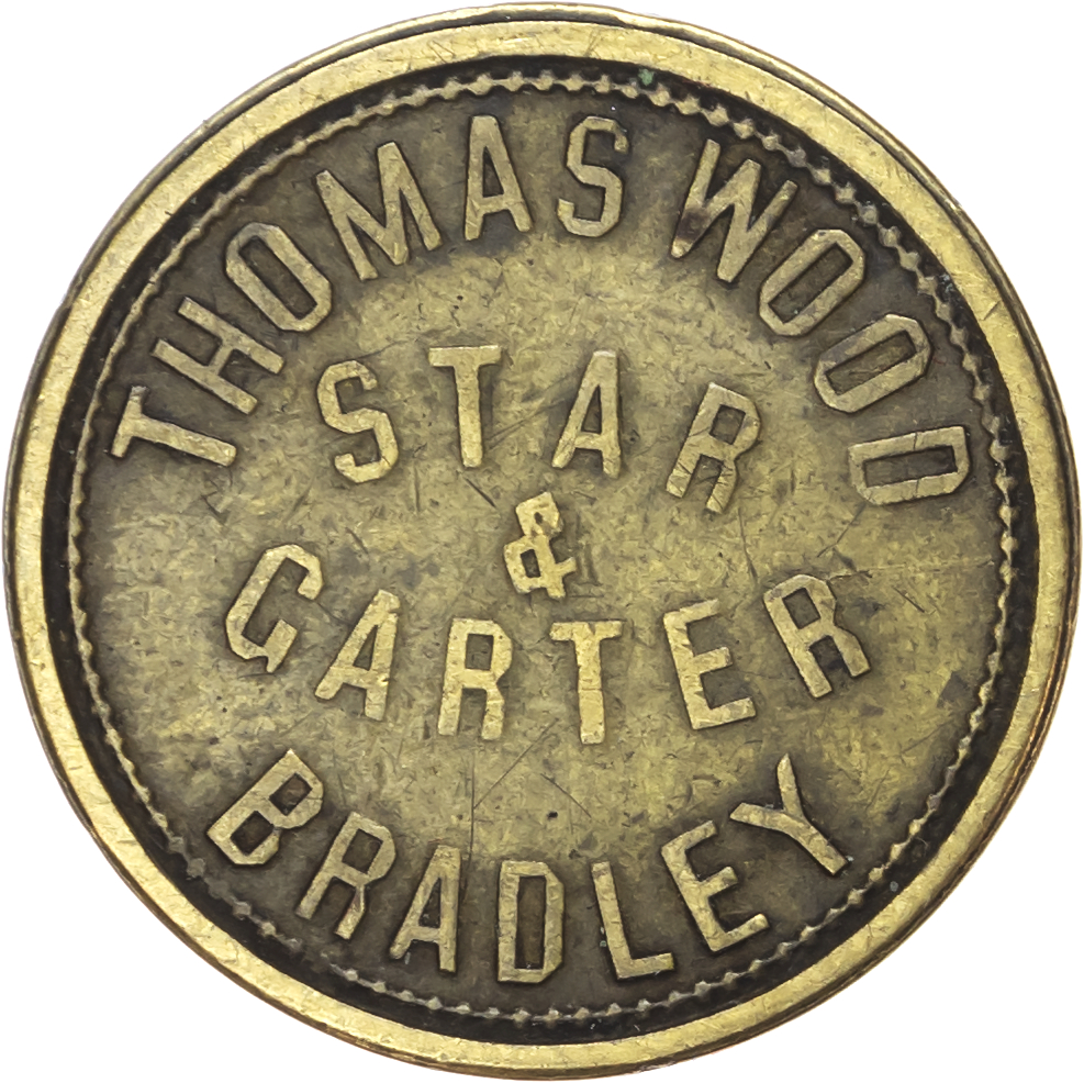 Lot of 7 coins - West Mids. Wolverhampton, Bilston, Globe Inn , 2d. check, 27mm. T Price . Unc, good gold lustre...