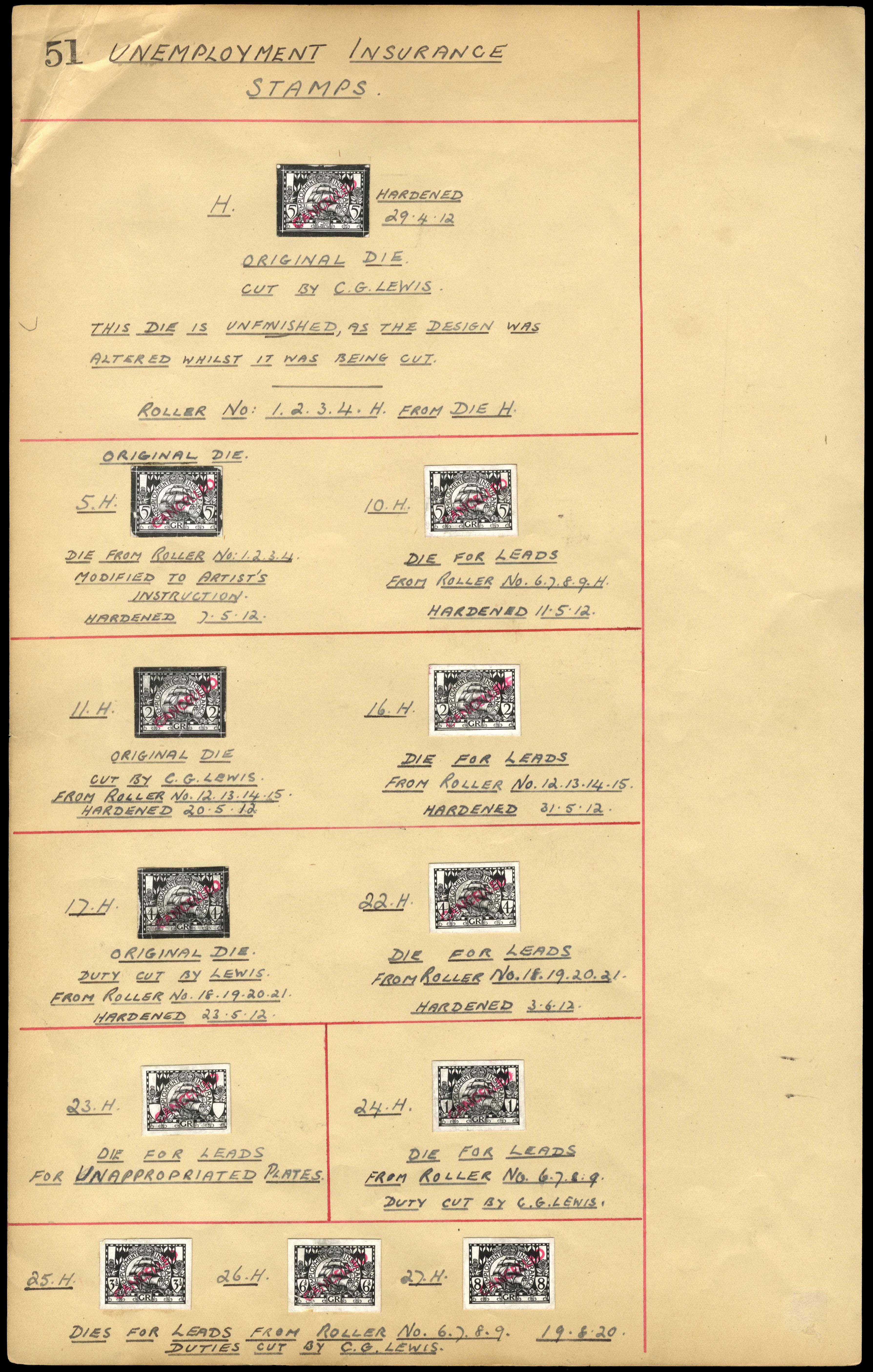 GB Unemployment Insurance Unique proofs on archive sheet