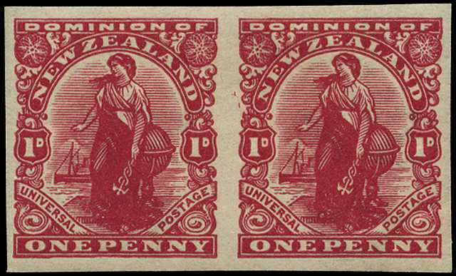 1909 1d deep carmine on thick opaque Cowan...