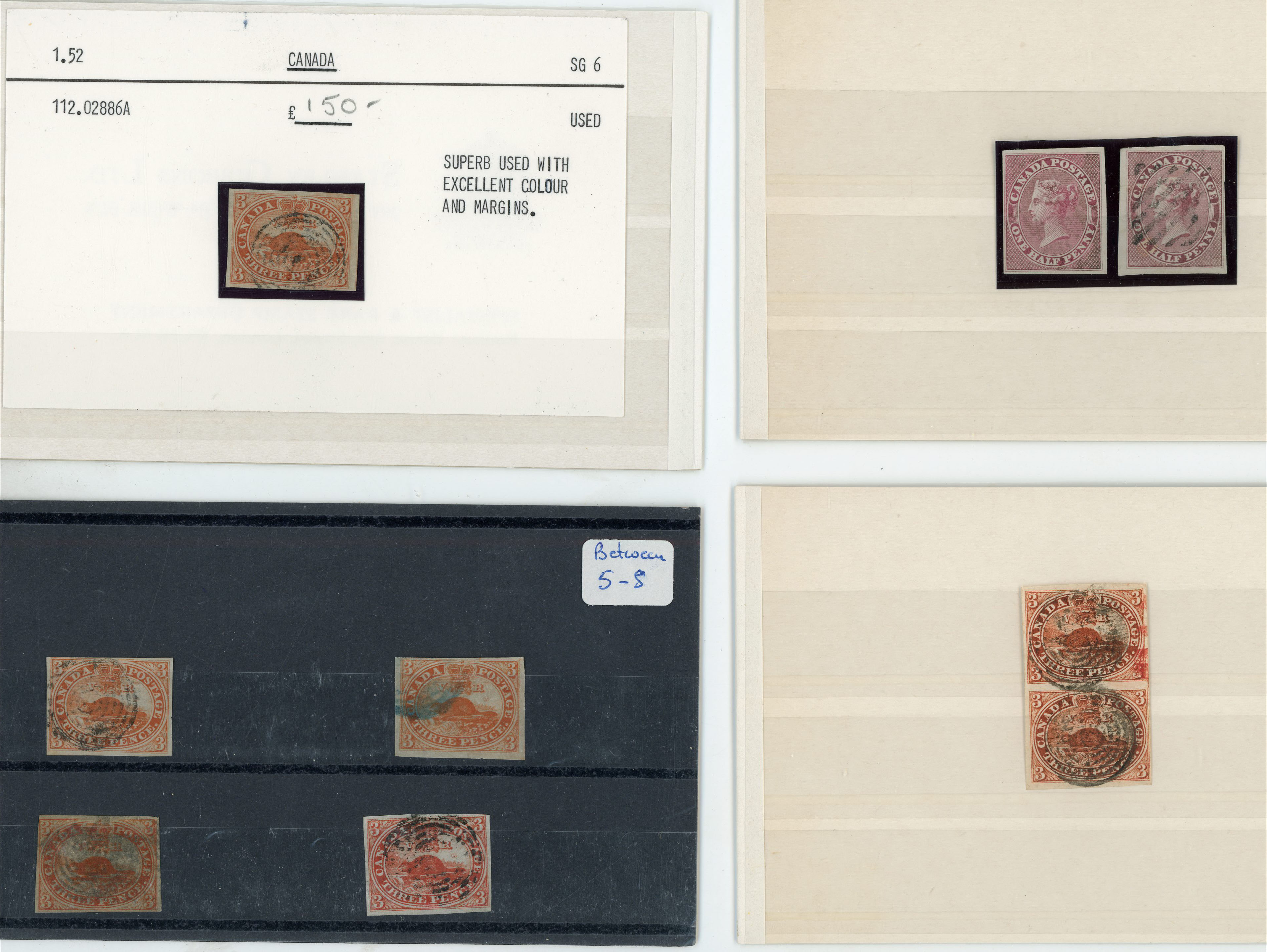 1852-59 mainly used selection arranged on stockcards