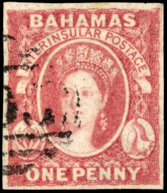 Bahamas 1859-60 1d brown-lake used