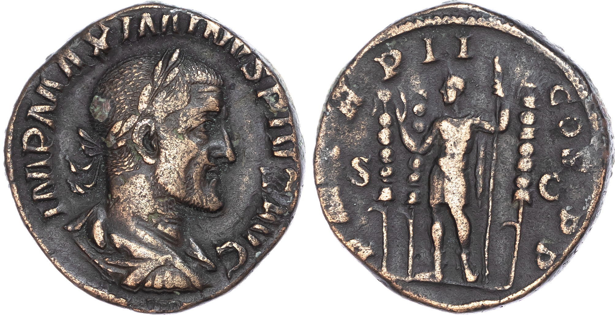 Maximinus Thrax (AD 235-238) AE Sestertius, Rome, 18.55g.
