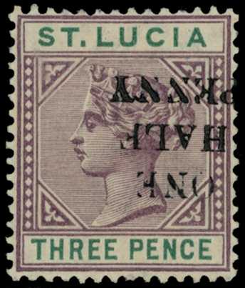 1891-92 ONE HALF PENNY on 3d dull mauve and...