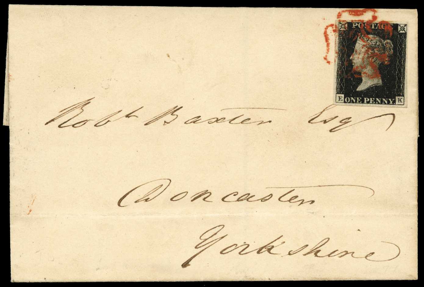 1840 1d Black Pl.1b. Very fine used four...