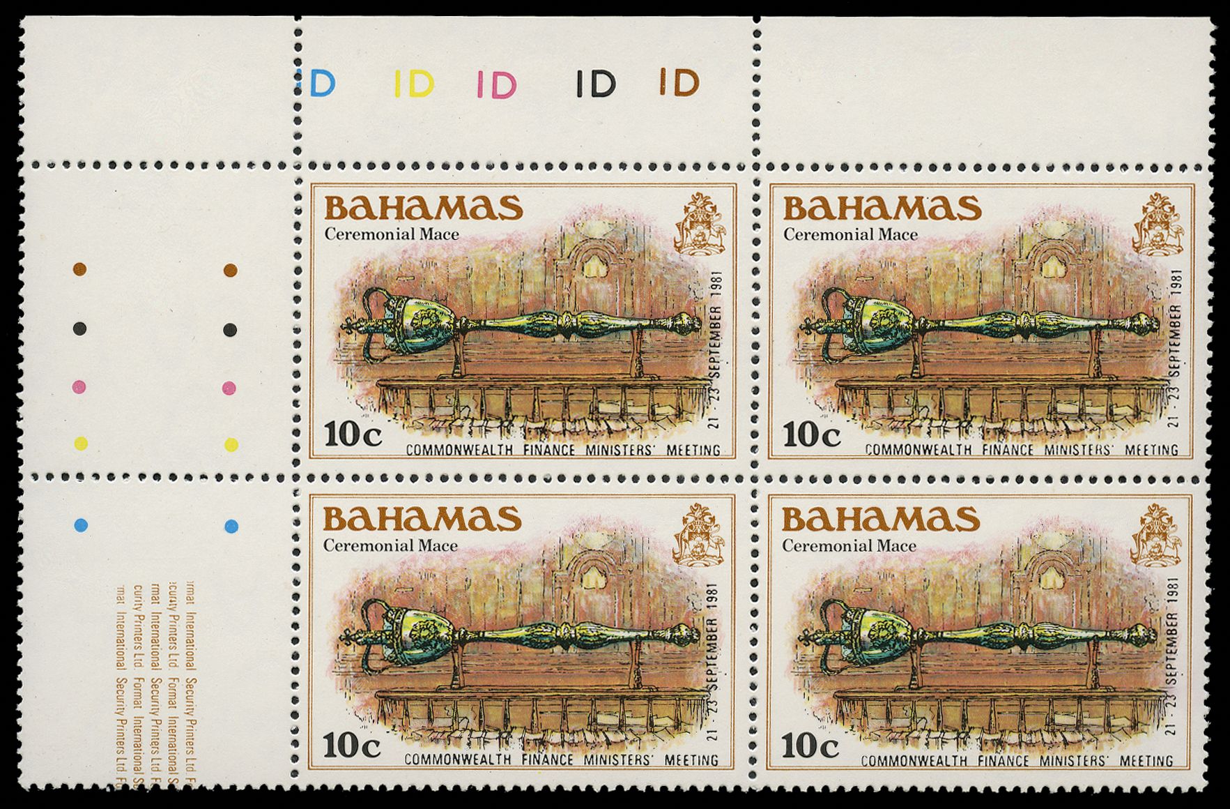 1980 10c 'Ceremonial mace', block of 4 from...
