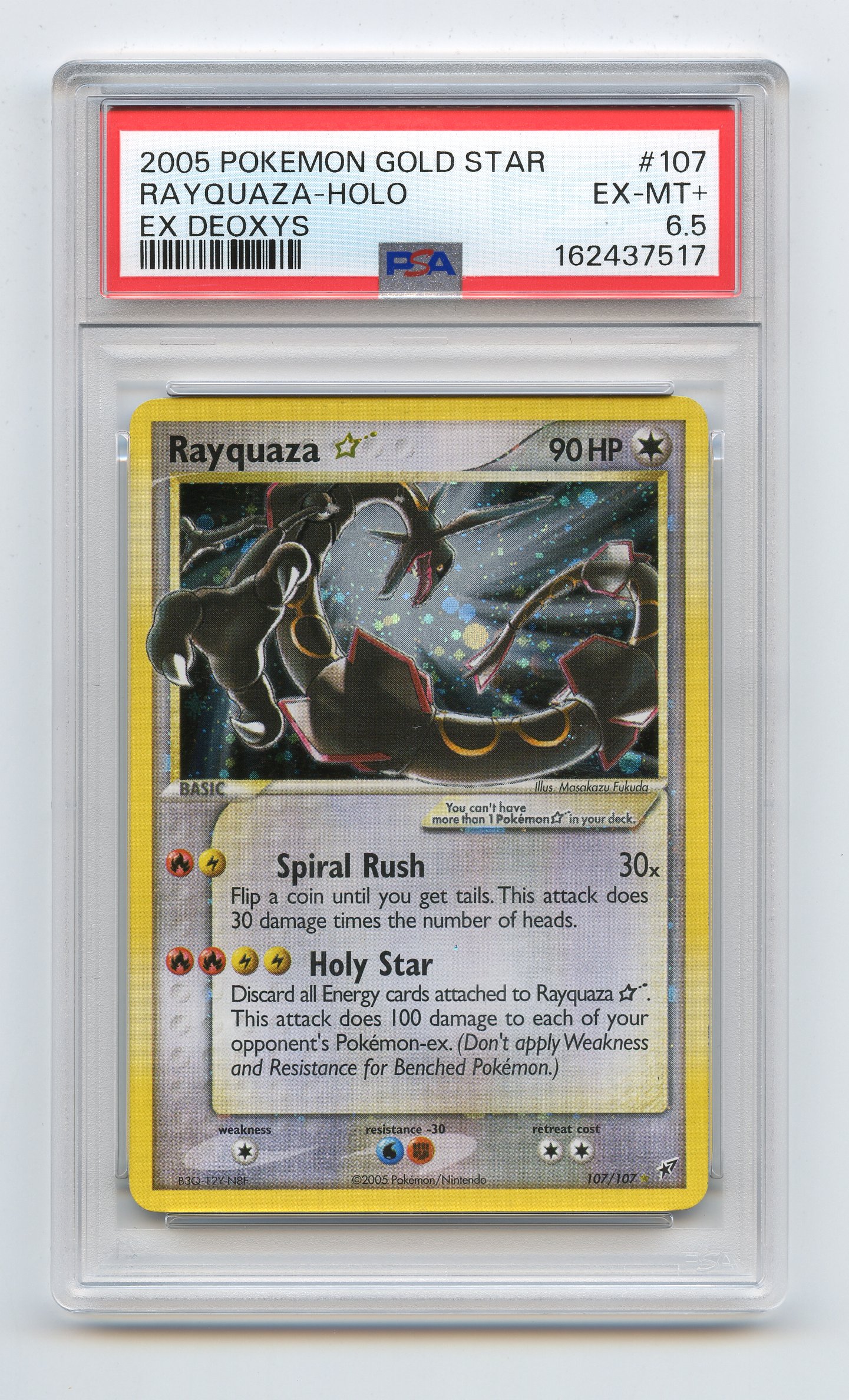 PSA 6.5 Rayquaza Gold Star #107 Holo EX Deoxys (Pop 2)