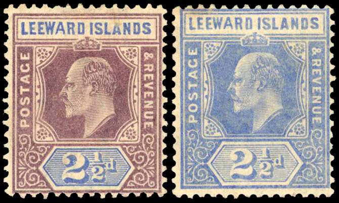 Leeward Islands SG 23a, 40a mint
