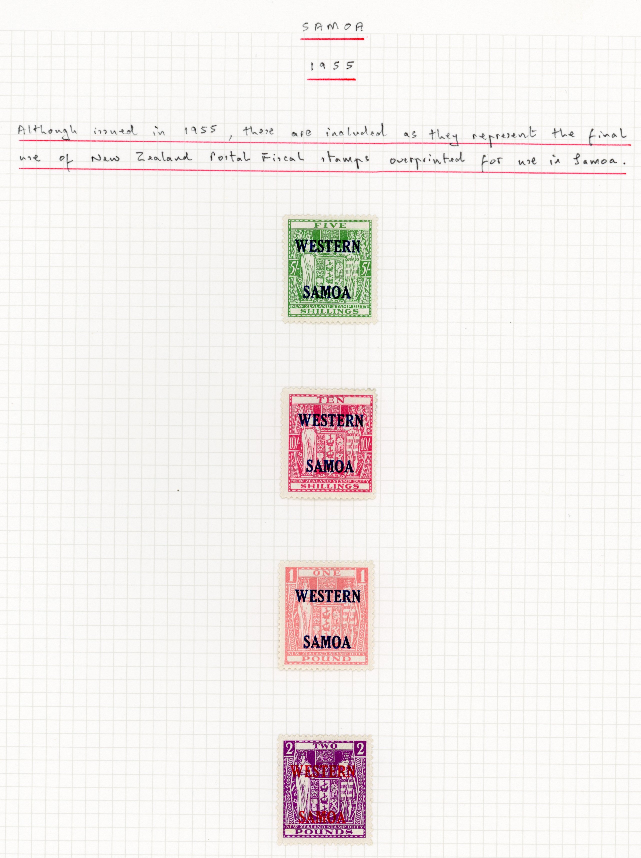 Samoa SG 189/235 Arms mint collection