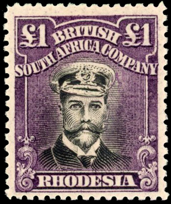 Rhodesia £1 SG 279 black and deep purple mint