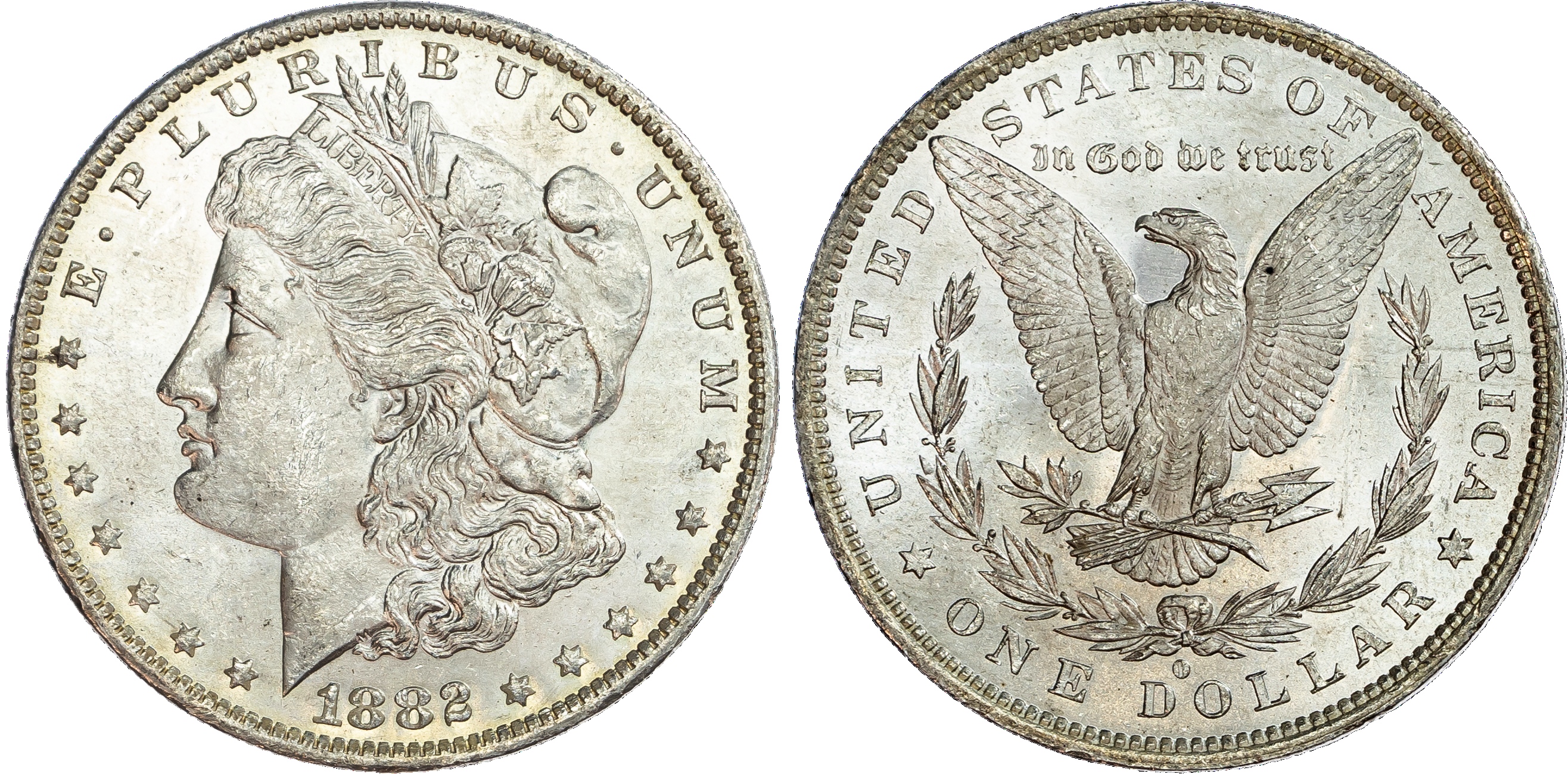 USA, silver Morgan Dollar, 1882, New Orleans, 26.72g.
