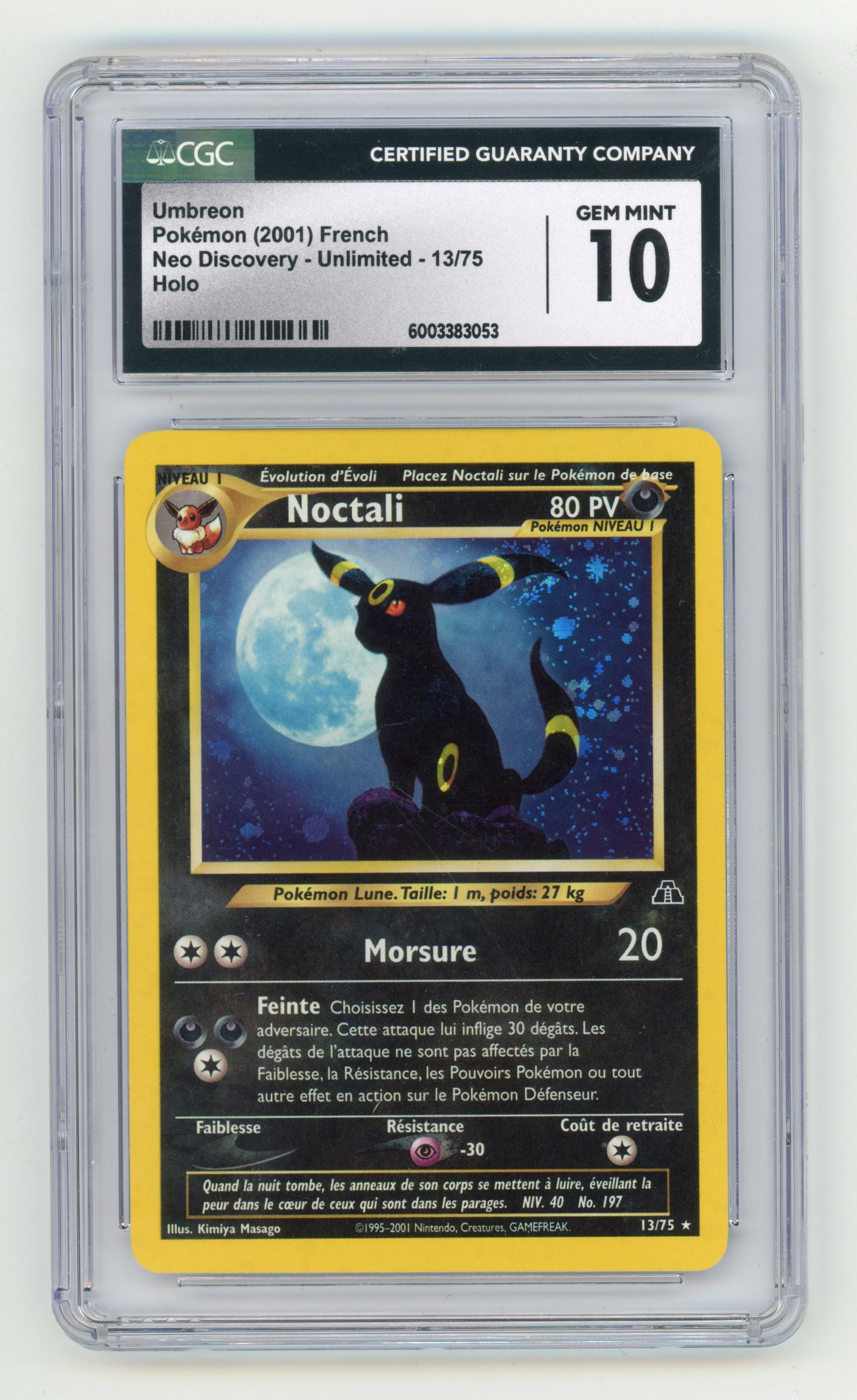 CGC 10 Umbreon #13 Holo French - Neo Discovery